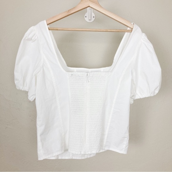 J.Crew Puff Sleeve Squareneck Top in Cotton Poplin - Picture 4 of 9